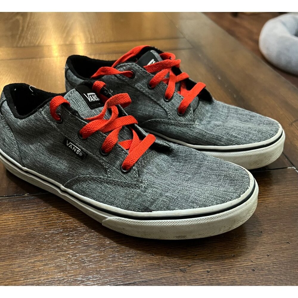 Vans Grey Lace Up Sneakers Era Classic Style Youth Size 6